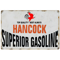 Hancock Superior Gasoline Metal Sign - 12" x 18"