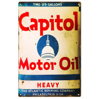 Capitol Motor Oil Metal Sign - 12" x 18"