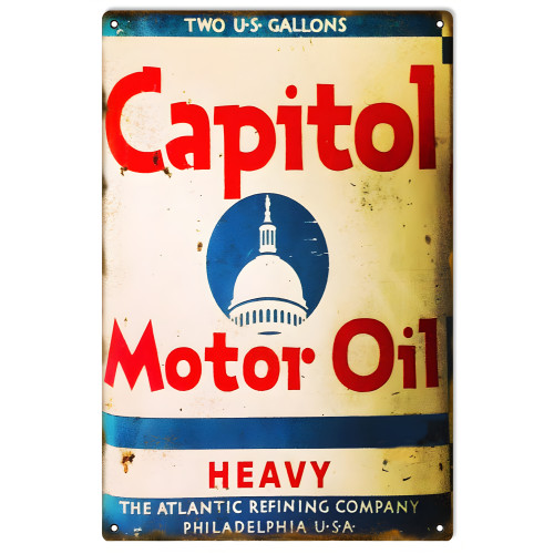 Capitol Motor Oil Metal Sign - 12" x 18"