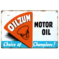 Oilzum Choice Of Champions Motor Oil Metal Sign - 12" x 18"