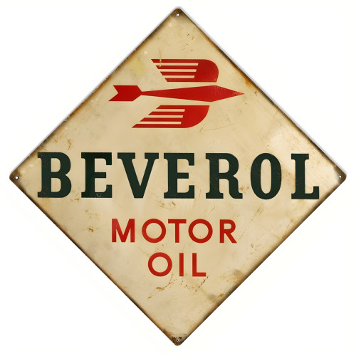 Beverol Motor Oils Metal Sign - 16" x 16"