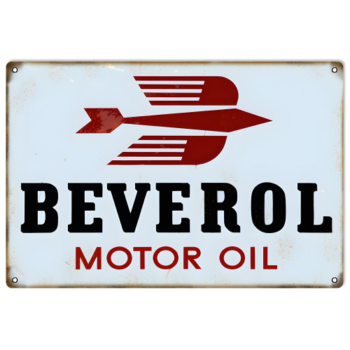 Beverol Motor Oil Metal Sign - 12" x 18"