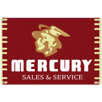 Mercury Sales And Service Metal Sign - 16" x 24"