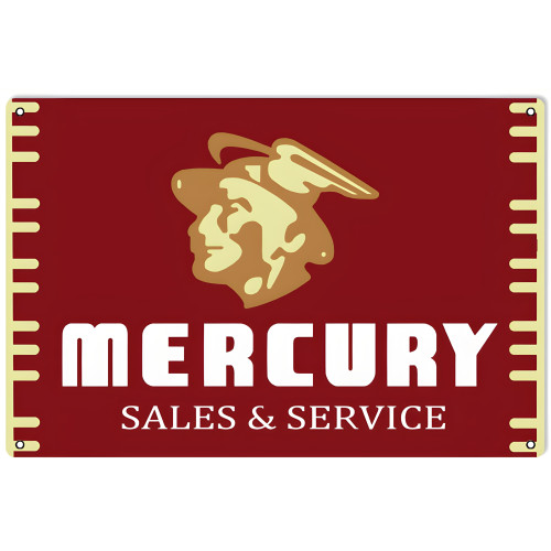 Mercury Sales And Service Metal Sign - 16" x 24"