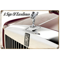 Rolls Royce A Sign Of Excellence Metal Sign - 12" x 18"