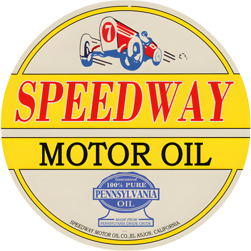 Speedway Motor Oil Metal Sign - 18" Round