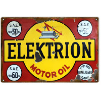Elektrion Motor Oil Metal Sign - 12" x 18"