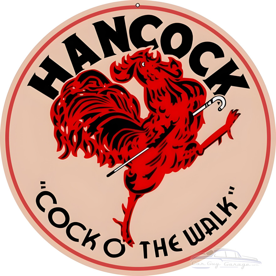 Hancock Cock O The Walk Metal Sign - 18" Round Hancock Cock O The Walk Metal Sign - 18" Round
