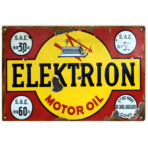 Elektrion Motor Oil Metal Sign - 16" x 24"