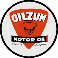 Oilzum Motor Oil Metal Sign - 14" Round