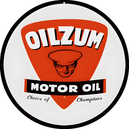 Oilzum Motor Oil Metal Sign - 18" Round