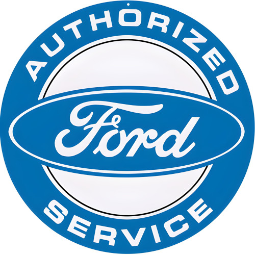 Authorized Ford Service Metal Sign - 18" Round