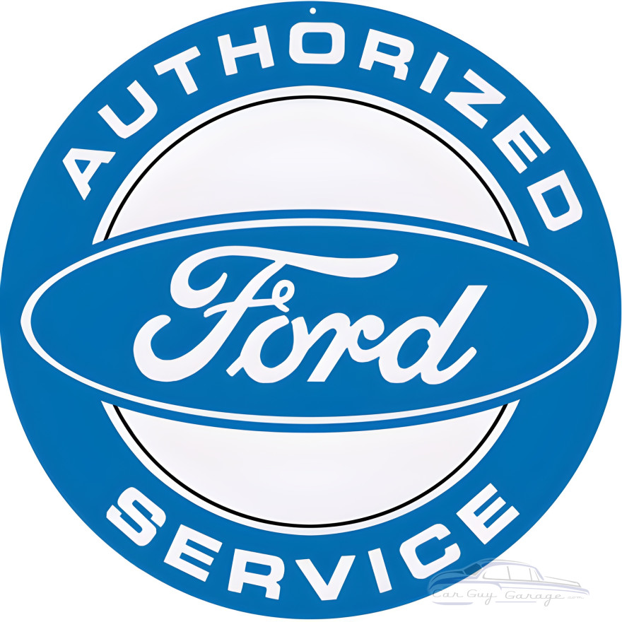 Authorized Ford Service Metal Sign - 18" Round Authorized Ford Service Metal Sign - 18" Round