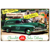 The Colony Chevrolet Sedan Delivery Metal Sign - 12" x 18"