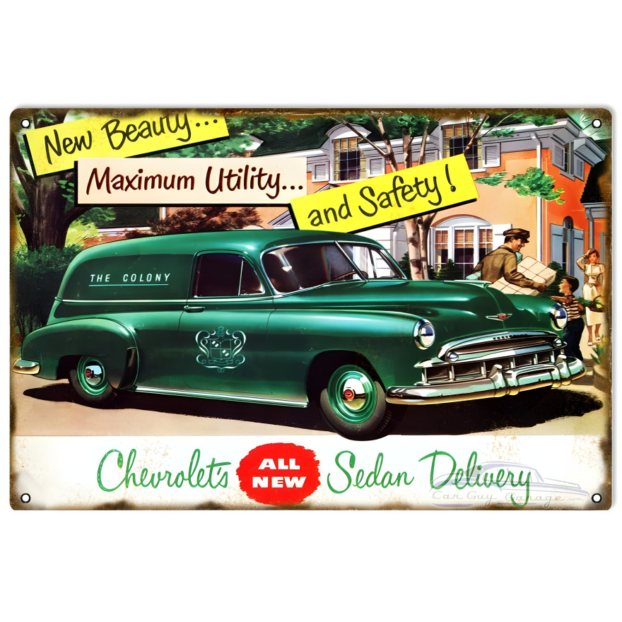 The Colony Chevrolet Sedan Delivery Metal Sign - 12" x 18" The Colony Chevrolet Sedan Delivery Metal Sign - 12" x 18"