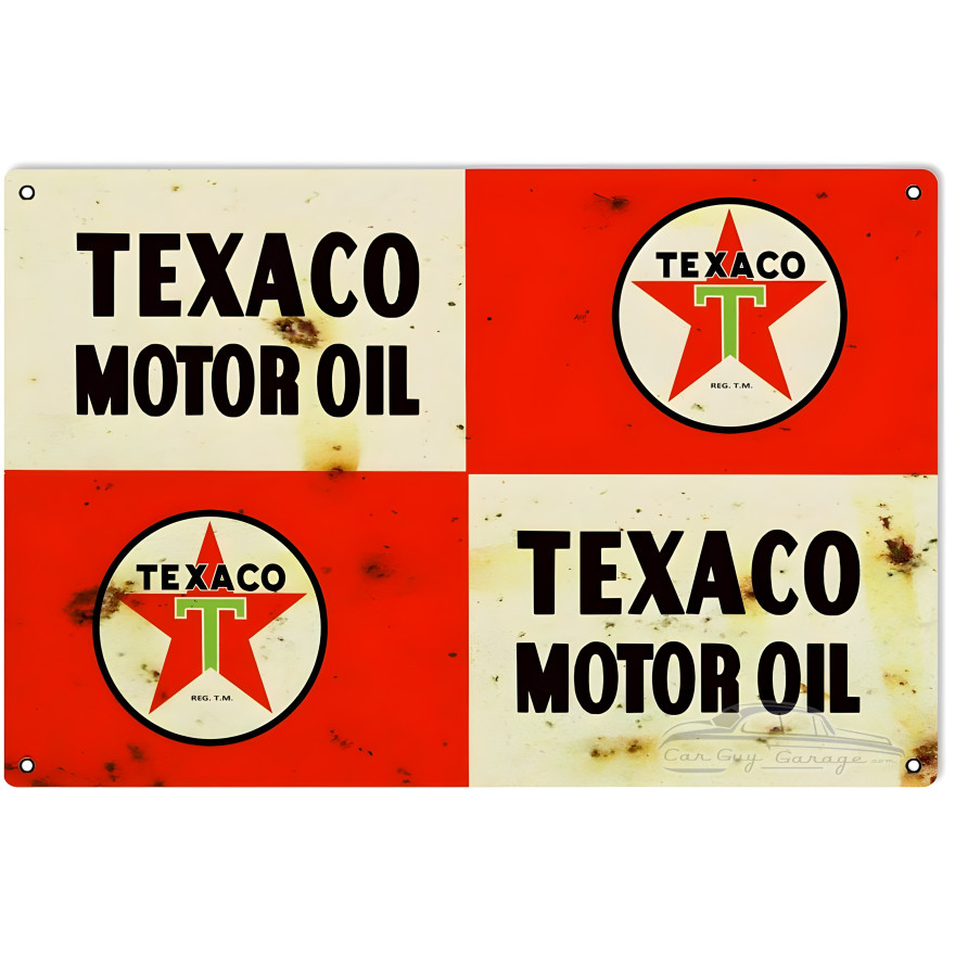 Texaco Motor Oil Metal Sign - 12" x 18" Texaco Motor Oil Metal Sign - 12" x 18"