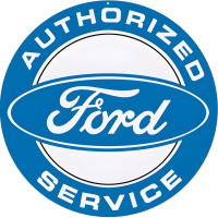 Authorized Ford Service Metal Sign - 14" Round