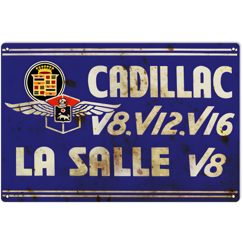 Cadillac V8 V12 V16 La Salle Metal Sign - 16" x 24"