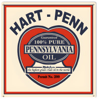 Hart Penn Pennsylvania Pure Motor Oil Metal Sign - 12" x 12"