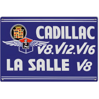 Cadillac V8 V12 V16 La Salle Metal Sign - 12" x 18"