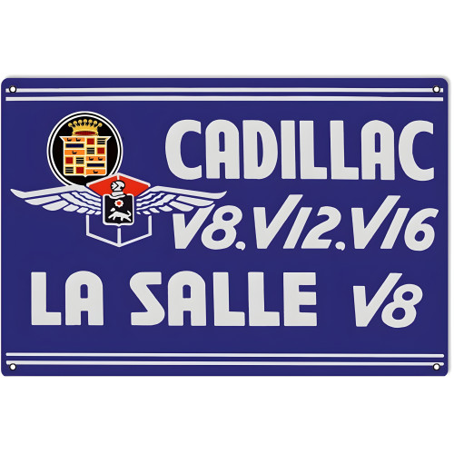 Cadillac V8 V12 V16 La Salle Metal Sign - 12" x 18"