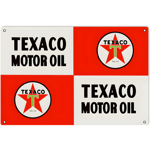 Texaco Motor Oil Metal Sign - 12" x 18"