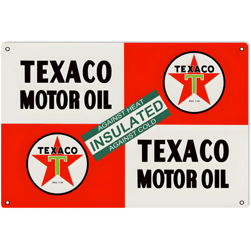 Texaco Motor Oil Metal Sign - 12" x 18"
