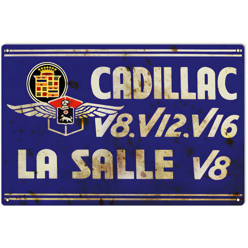 Cadillac V8 V12 V16 La Salle Metal Sign - 12" x 18"