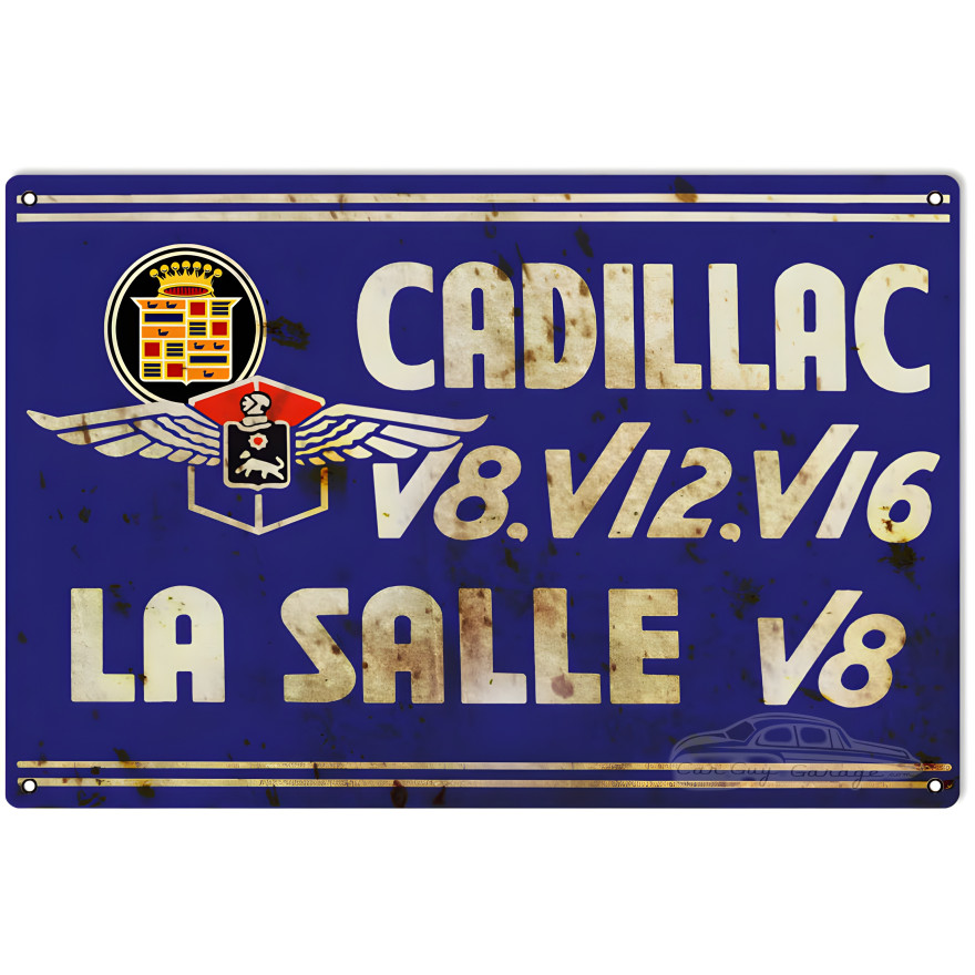 Cadillac V8 V12 V16 La Salle Metal Sign - 12" x 18" Cadillac V8 V12 V16 La Salle Metal Sign - 12" x 18"