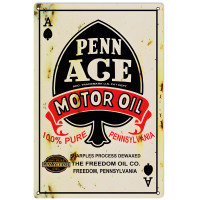 Penn Ace Motor Oil Metal Sign - 12" x 18"