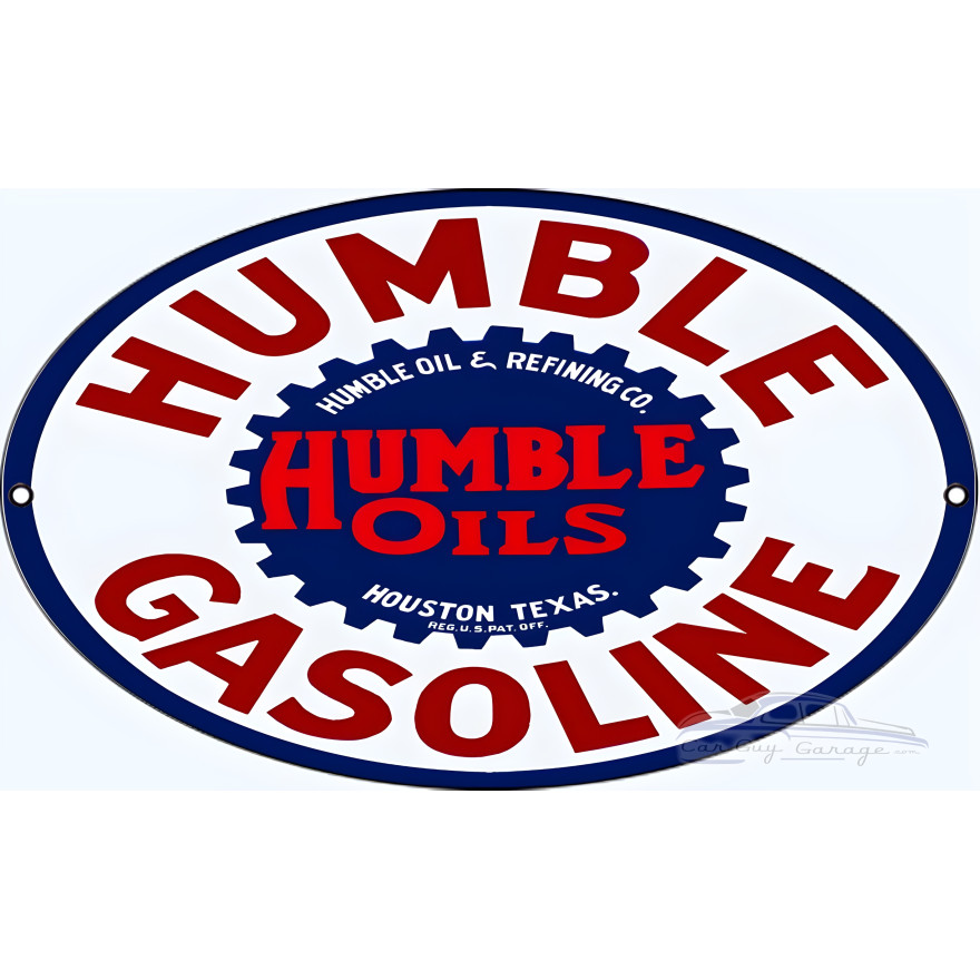 Humble Oils And Gasoline Metal Sign - 11" x 18" Humble Oils And Gasoline Metal Sign - 11" x 18"