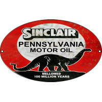 Sinclair Mellowed Motor Oil Metal Sign - 11" x 18"