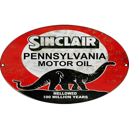 Sinclair Mellowed Motor Oil Metal Sign - 11" x 18"