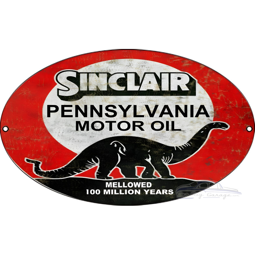 Sinclair Mellowed Motor Oil Metal Sign - 11" x 18" Sinclair Mellowed Motor Oil Metal Sign - 11" x 18"