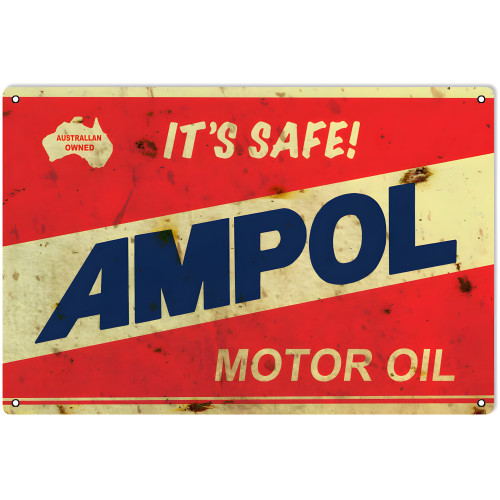 Ampol Motor Oil Metal Sign - 12" x 18"