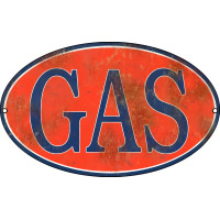 Reproduction Aged Looking Nostalgic Gas Metal Sign - 11" x 18"