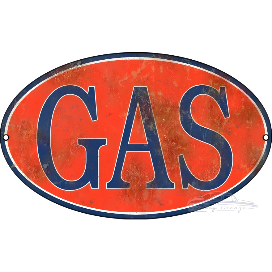 Reproduction Aged Looking Nostalgic Gas Metal Sign - 11" x 18" Reproduction Aged Looking Nostalgic Gas Metal Sign - 11" x 18"