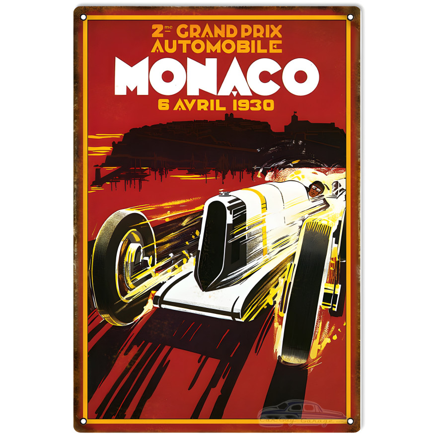 Reproduction Nostalgic Monaco Grand Prix 1930 Metal Sign - 12" x 18" Reproduction Nostalgic Monaco Grand Prix 1930 Metal Sign - 12" x 18"