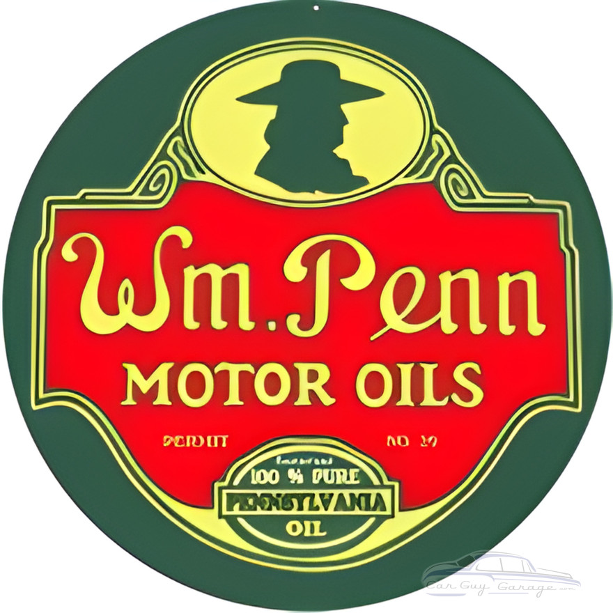 WM Penn Motor Oils Pennsylvania Metal Sign - 18" Round WM Penn Motor Oils Pennsylvania Metal Sign - 18" Round