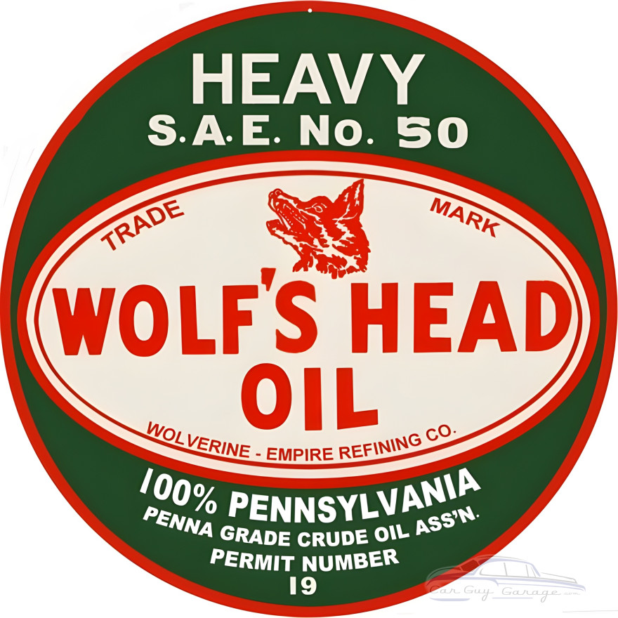 Wolf's Head Oil Metal Sign - 30" Round Wolf's Head Oil Metal Sign - 30" Round