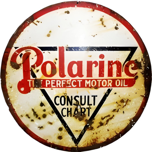 Polarine The Perfect Motor Oil Metal Sign - 18" Round