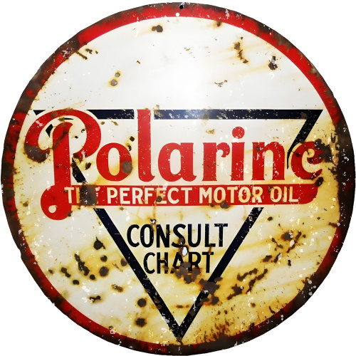 Polarine Perfect Motor Oil Metal Sign - 24" Round