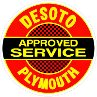 Desoto Plymouth Service Metal Sign - 24" Round