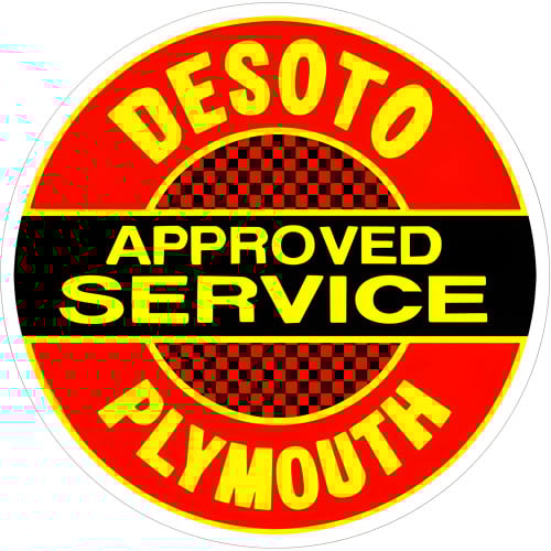 Desoto Plymouth Service Metal Sign - 24" Round