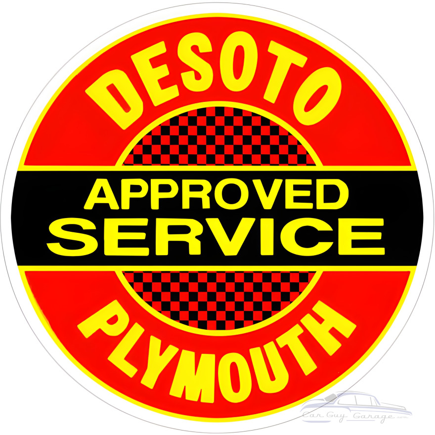 Desoto Plymouth Service Metal Sign - 24" Round Desoto Plymouth Service Metal Sign - 24" Round