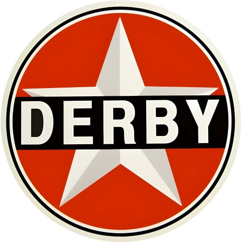Derby Motor Oil Metal Sign - 24" Round