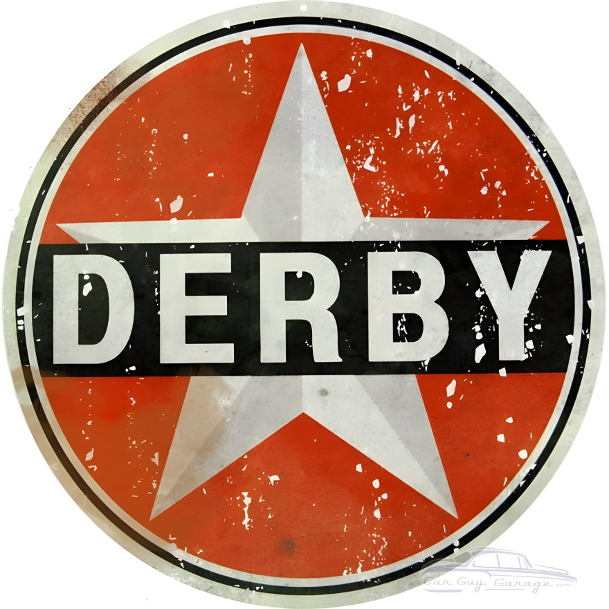 Derby Gasoline Metal Sign - 18" Round Derby Gasoline Metal Sign - 18" Round