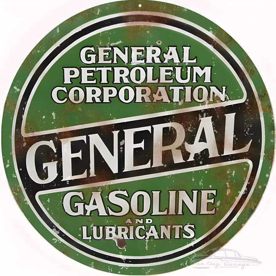 General Petroleum Corporation General Gasoline And Lubricant Metal Sign - 18" Round General Petroleum Corporation General Gasoline And Lubricant Metal Sign - 18" Round