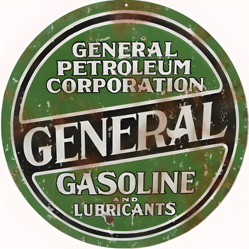 General Gasoline Metal Sign - 30" Round
