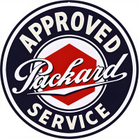 Approved Packard Service Metal Sign - 24" Round